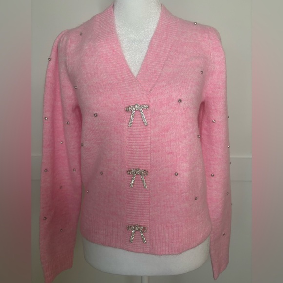 Lilly Pulitzer Ellorie sweater Heathered Conch Shell Pink Rinestones XXS - Picture 9 of 11